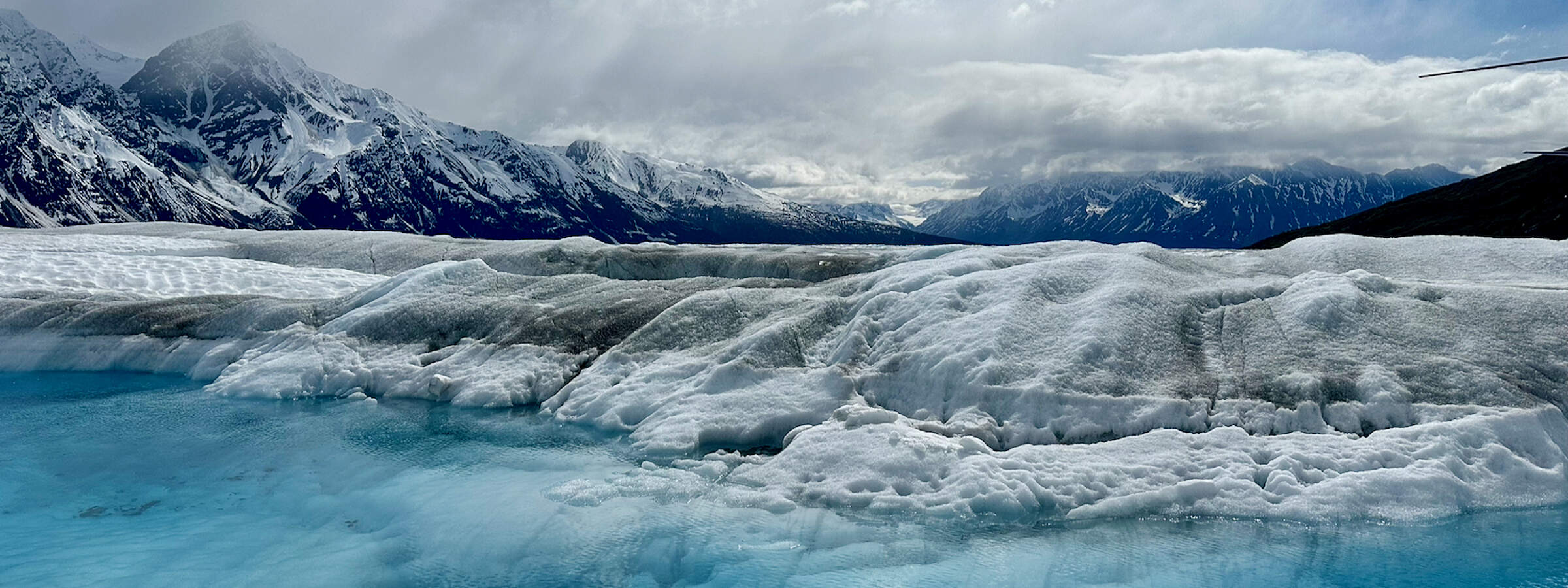 blue melt pool on the Knik Glacier