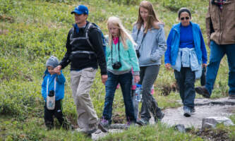 Family Hike Credit NPS Madeleinealaska geographicalaska org denali national park with kids