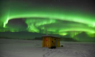Rods alaskan guide service ice fishing winter Fairbanks Aurora Viewing Tour